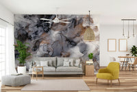 Gilded Smoke Wall Mural with smoky dark hues

