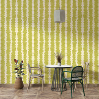 Peel-and-stick Chartreuse Pebble Rows wallpaper for easy decor

