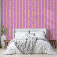 Vertical Dreams wallpaper with soft lilac and peach tones

