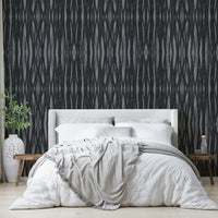 Modern charcoal symmetrical wallpaper for home decor

