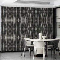 Elegant charcoal woven wallpaper for living rooms

