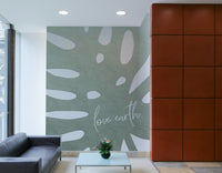 Love Earth wall mural with vibrant green tones

