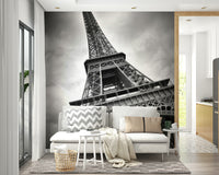 Dynamic Eiffel Tower wall mural for modern spaces

