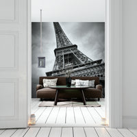 Modern Eiffel Tower mural wallpaper with architectural flair

