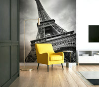 Dynamic Eiffel Tower mural for contemporary interiors

