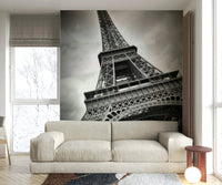 Eiffel Tower design mural with vibrant energy


