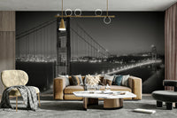 Subtle floral design wall mural close-up

