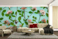 Elegant and delicate Viburnum Juddii flowers wall art.

