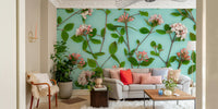 Softly colored Viburnum Juddii flower mural for any space.

