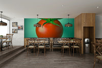 Bright and lively red tomato wall mural for your space

