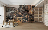 Muted pastel hues and gentle reflections in the Venice canal

