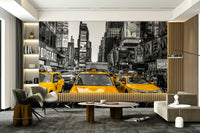 Iconic New York City street scene with bright billboards

