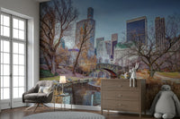 Urban park reflection wallpaper
