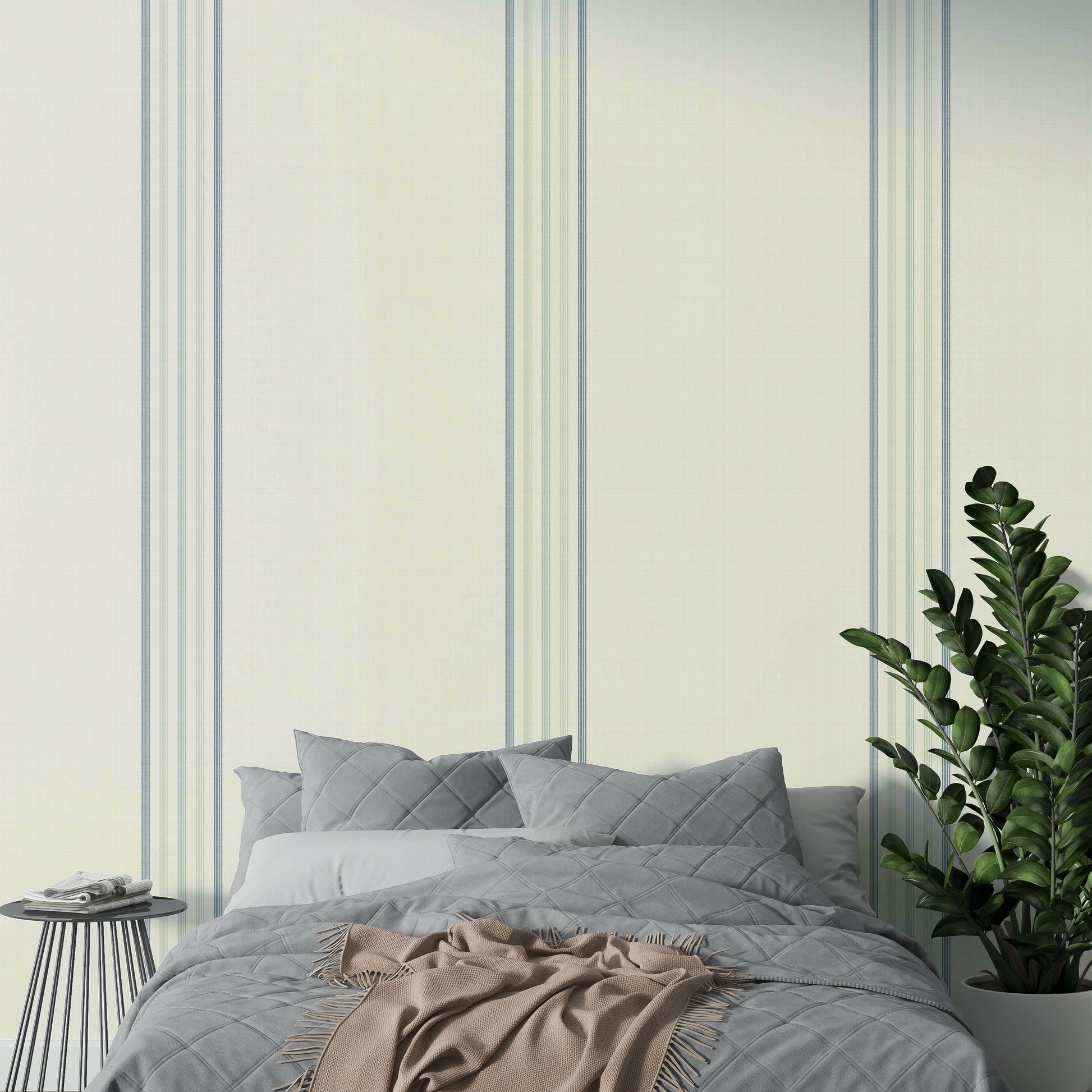 Winter-inspired striped wallpaper design
