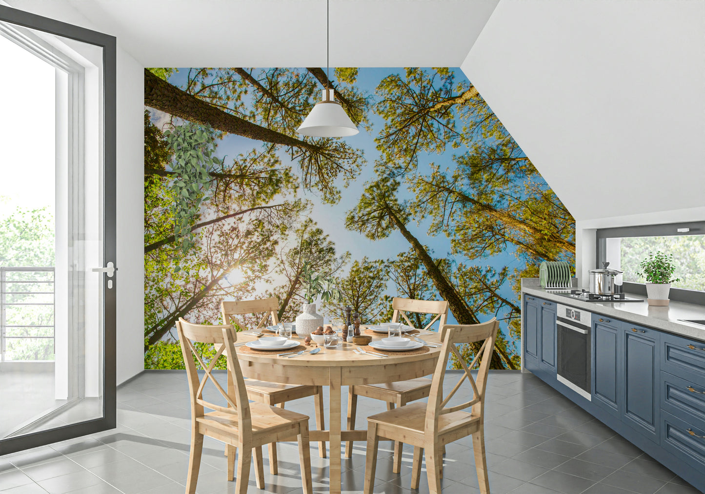 Skyward Trees Wallpaper for Walls: Nature's Beauty Wall Mural