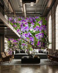 Bright flower wallpaper for colorful interiors
