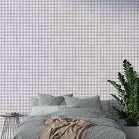 Subtle violet gingham mural wallpaper
