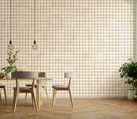 Warm beige checkered wall mural
