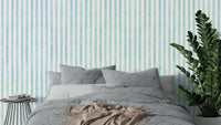 Neutral baby blue watercolor stripe wallpaper
