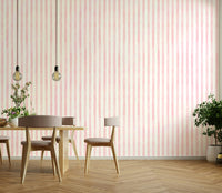 Light pink hand-drawn stripe wall design
