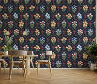 Cottage-style mural wallpaper for bedroom
