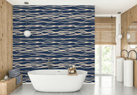 Coastal mural wallpaper with subtle movement
