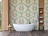 Gentle flower design in sage and cream tones

