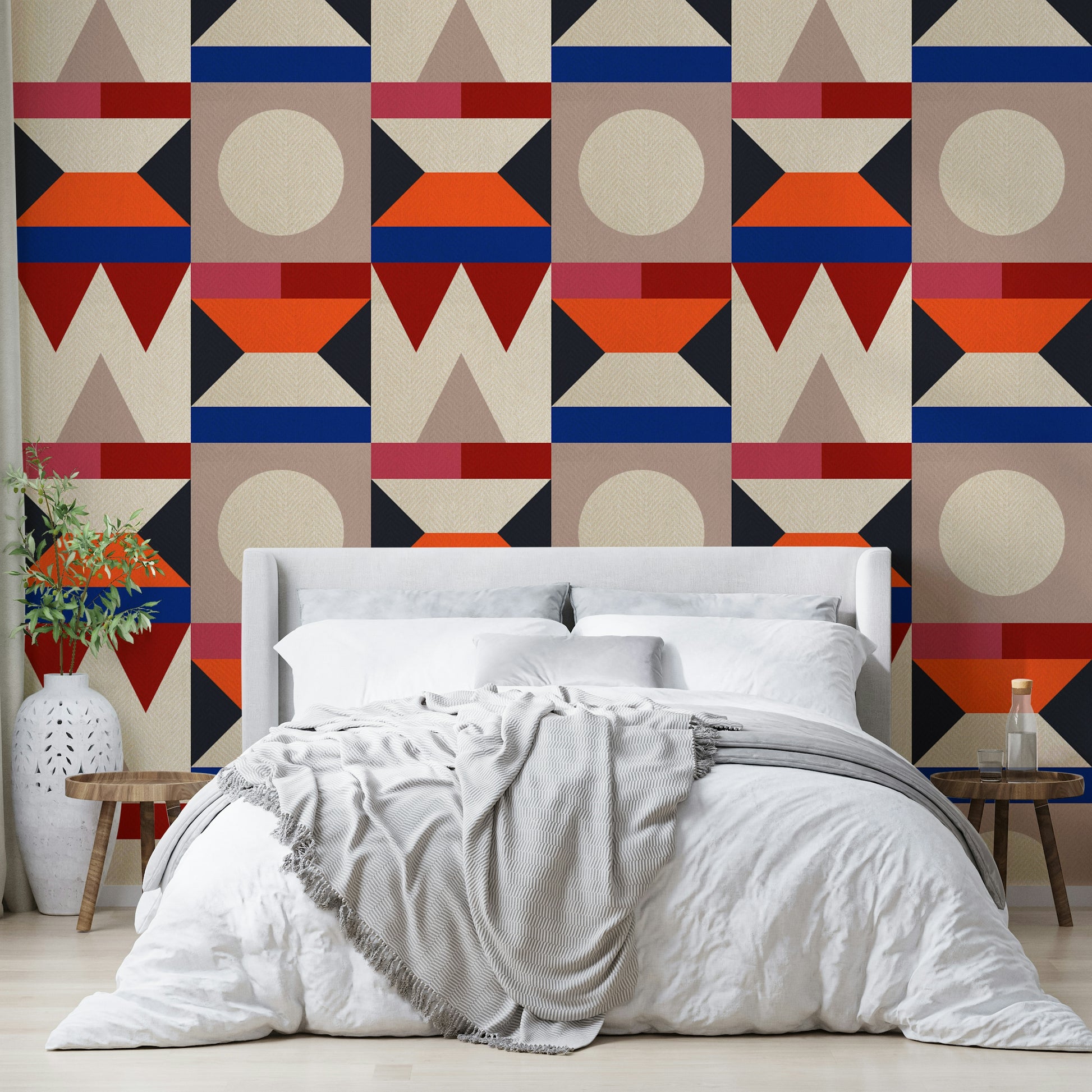 Stylish geometric wall design

