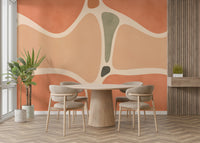 Warm geometric wallpaper mural

