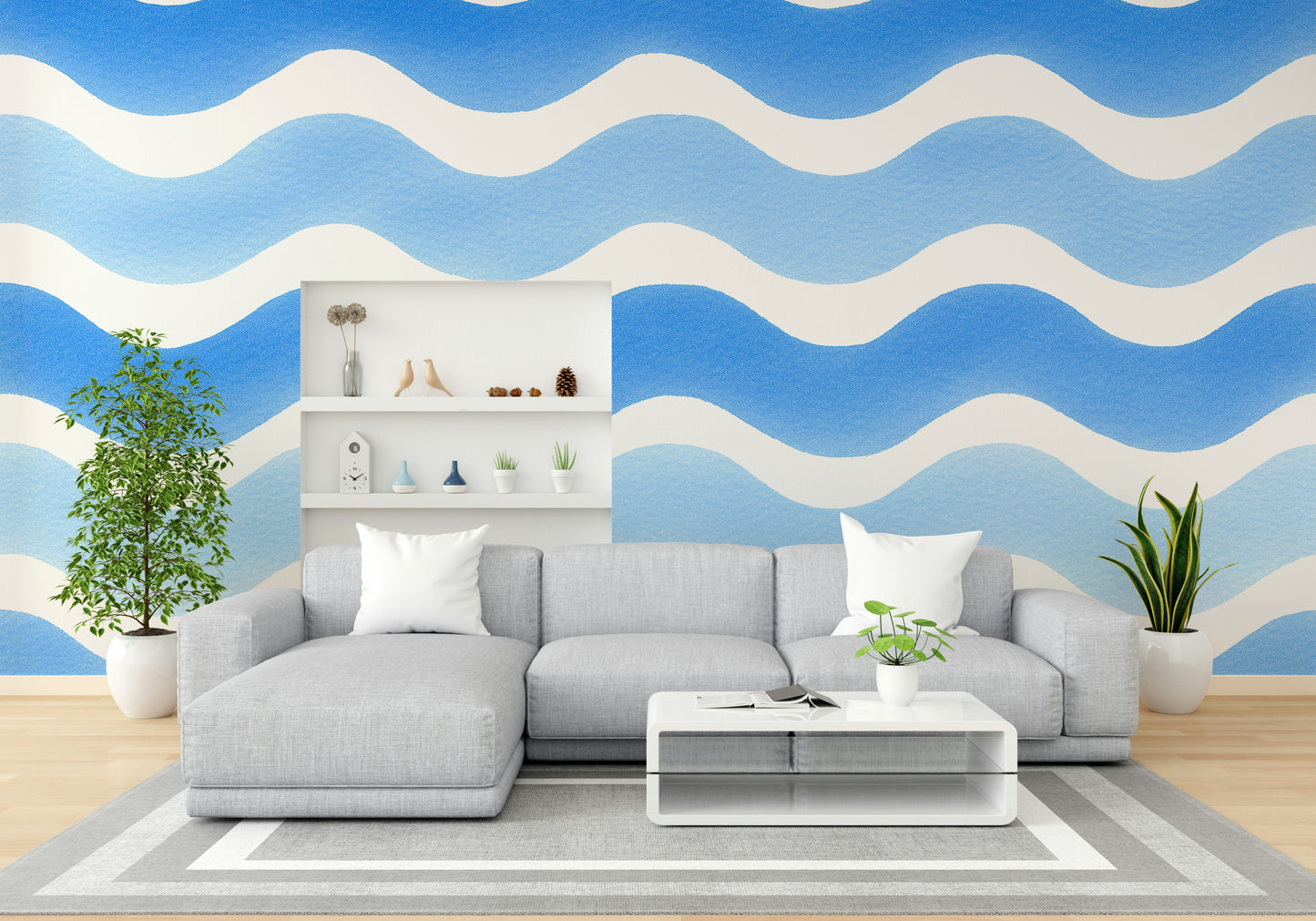 Soft blue and cream ocean waves


