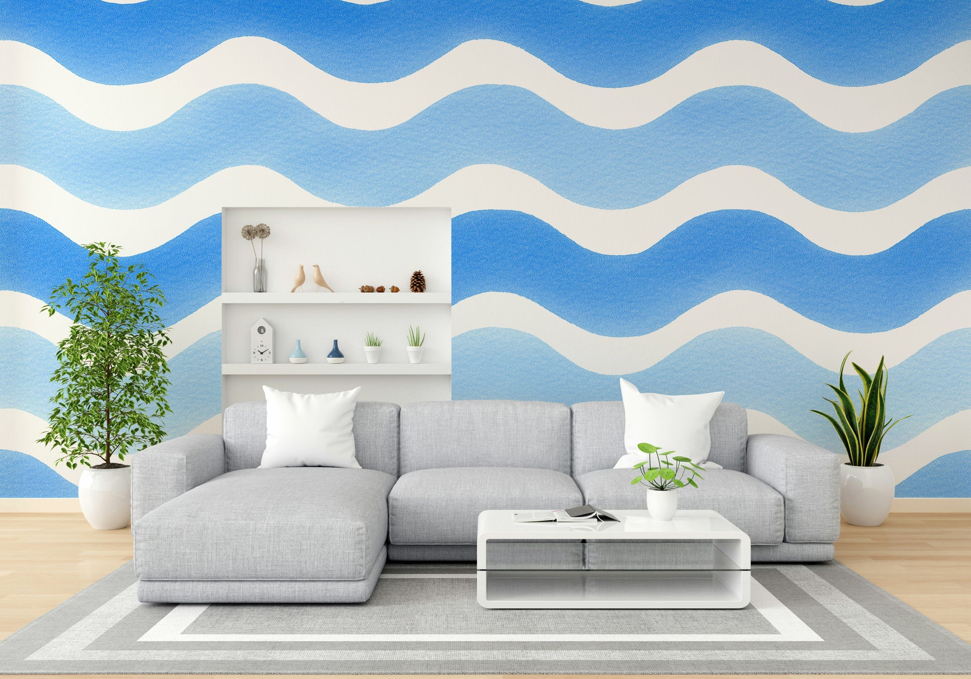 Soft blue and cream ocean waves

