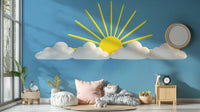 High-quality wall mural capturing the beauty of sunny skies and clouds

