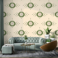 Scandinavian floral wallpaper with a contemporary and serene aesthetic

