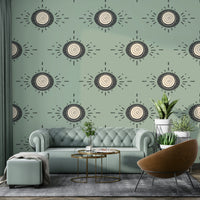 Scandinavian mid-century modern floral wallpaper for stylish interiors

