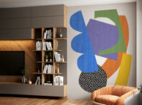 Vibrant colors blending to evoke harmony in the mural design

