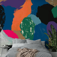 Textured canvas-inspired mural for a sophisticated atmosphere


