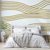 Neutral sand wall mural evoking a peaceful, coastal vibe.

