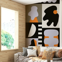 Deconstructed Forms Wall Mural with bold abstract shapes

