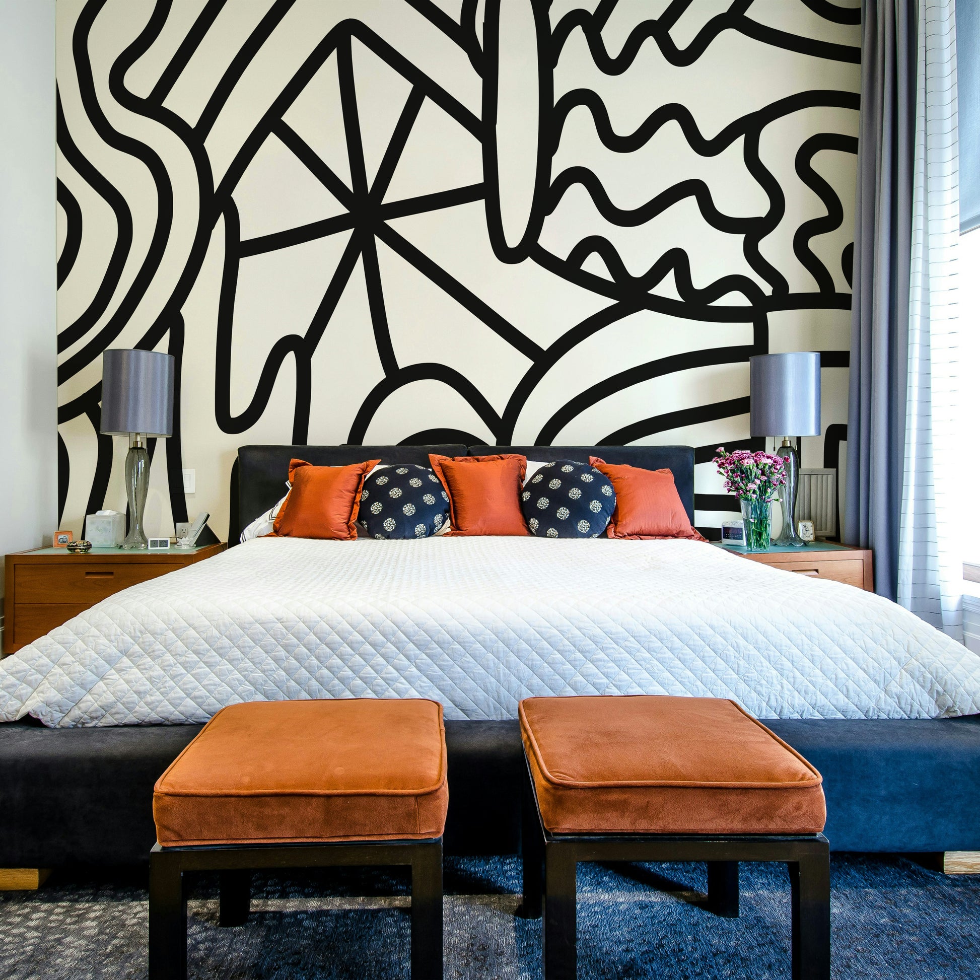 Elegant wave patterns adding tranquility and depth to interiors

