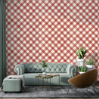 Classic red gingham design adding warmth and charm to interiors

