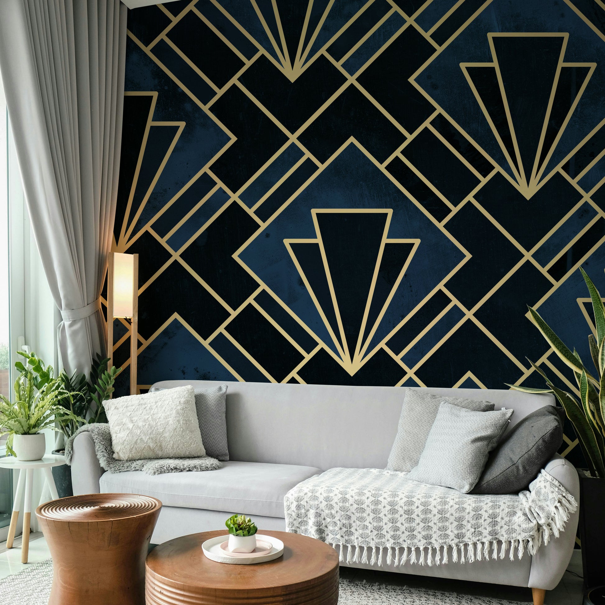 Elegant Art Deco mosaic mural adding vintage charm to walls

