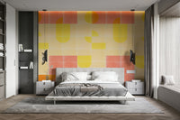 Eye-catching retro tile mural creating a bold feature wall

