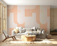 Earthy and bright colors in retro tile pattern wallpaper

