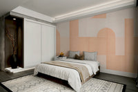 Geometric retro design in bright colors for a stylish feature wall

