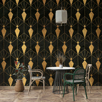 Sophisticated black Art Deco mural bringing timeless style

