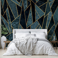 Frozen Nordic landscape wall mural with intricate ice cracks

