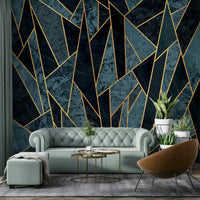 Wintery landscape mural featuring cracked ice details

