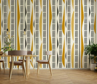 Trendy abstract wallpaper design with flowing, curvy lines

