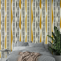 Fluid, contemporary design with abstract stripes and curves

