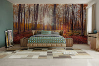 Cozy autumn colors in a stunning wall mural for interiors

